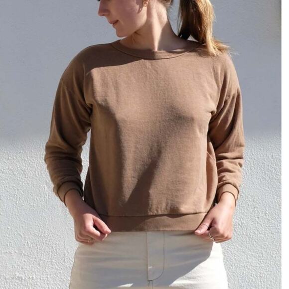 Jungmaven Womens Paint Splatter Sweatshirt Greige White Small EUC Hemp Cotton - Picture 3 of 16